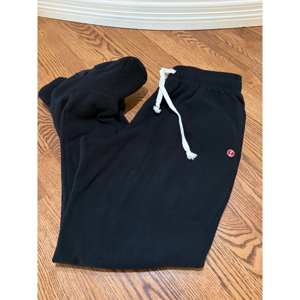 Feejays Footed Sweatpants Unisex Large Black Excellent Fleece Loungewear Joggers